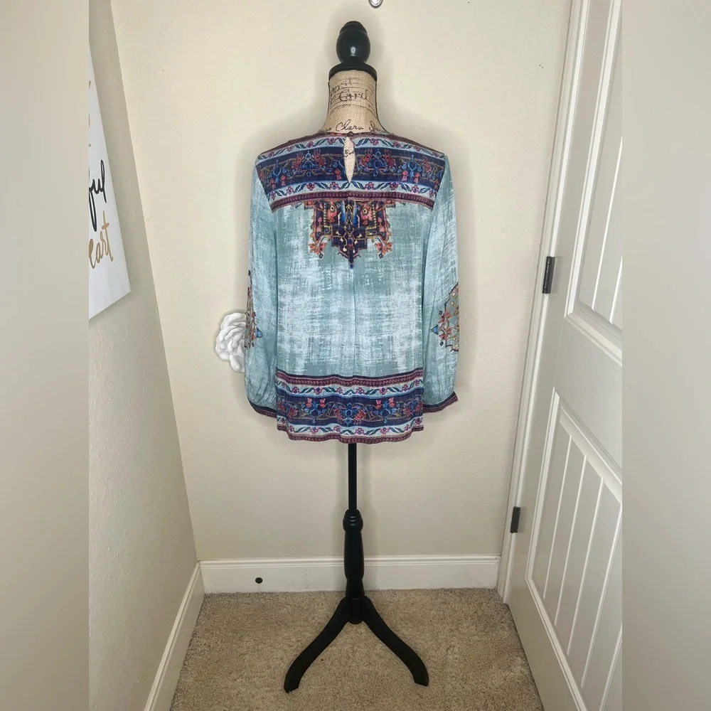 NTM: Anthropologie Vineet Bahl Prudence Blouse with Embroidery & Multicolor Sz M